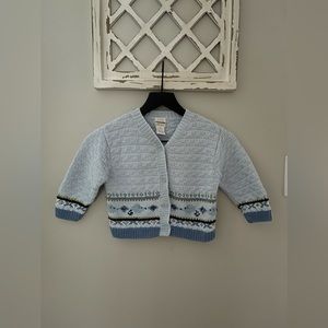 Gap Baby Knit Cardigan In Light Blue Size 18 Moths